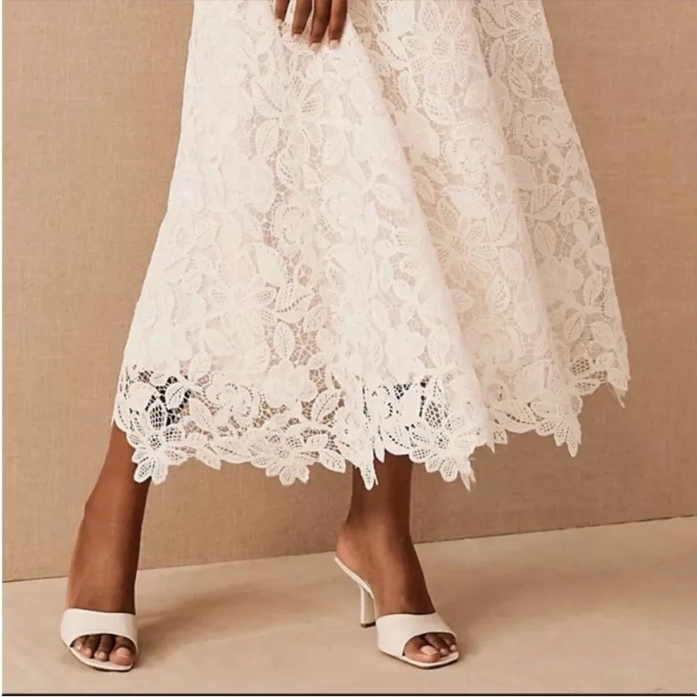 ANTHROPOLOGIE BHLDN Sachin & Babi Tate Midi Dress Floral Lace Strapless Size 2 - Picture 7 of 16